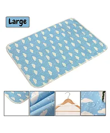 Syga Cloud Printed Waterproof Diaper Changing Mat Large Size - Blue