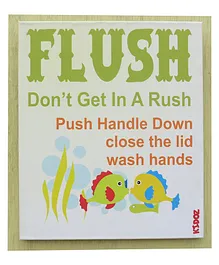 Kidoz Flush Don't Get In A Rush Bathroom Canvas Decor - Multicolor