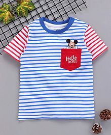 Kids Wear Buy Kids Clothes Dresses For Girls Boys Online In India - babyhug disney mickey mouse half sleeves striped t shirt blue