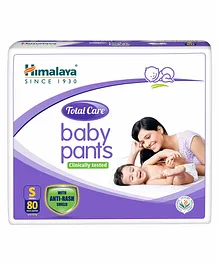 Himalaya Total Care Baby Pants Diapers With Anti Rash Shield Small - 80 Pieces