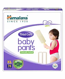 Himalaya Total Care Baby Pants Diapers With Anti Rash Shield Extra Large - 74 Pieces