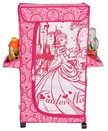 Disney By Kudos Cinderella Almirah with 3 Shelves - Pink