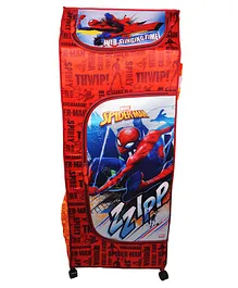 Avengers Storage Unit With Wheels Spider Man Print - Red