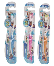 PASSION PETALS Dolphin Shape Toothbrush Pack of 3 (Colour May Vary)