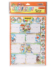 Sticker Bazaar Doremon Printed Book Labels Multicolor - 4 Sheets