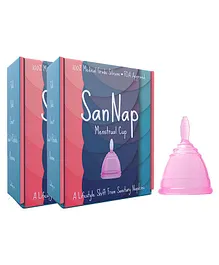 SanNap Reusable Silicone Menstrual Cup Medium Size Pack of 2 - Pink