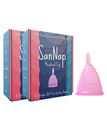 SanNap Reusable Silicone Menstrual Cup Large Size Pack of 2 - Pink