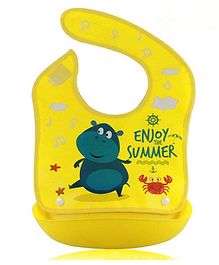 Syga Waterproof Silicone Roll up Bib With Crumb Catcher (Colours & Designs May Vary)