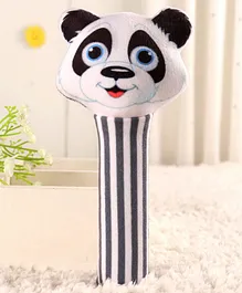 Babyhug Panda Face Rattle Cum Soft Toy - White Black (Color May Vary)