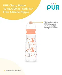 Pur Classic Bottle With Vari Flow Silicone Nipple Pink - 300 ml