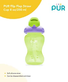 Pur Flip Flap Straw Cup Green - 250 ml