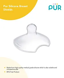 Pur Silicone Breast Shield Small With Case Pack of 2 - Transparent