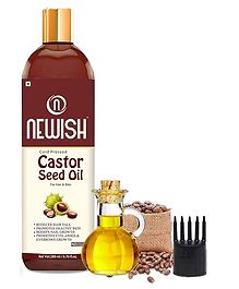 NEWISH Premium Castor Oil for Hair Growth, Skin and Eyebrow, Natural | Organico | Virgin | Pure Cold Pressed, Massage oil | Skin Oil - 200ml