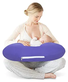 Get It 100% Cotton Breast feeding Recron Pillow Removable Cover with Zip Buckle Adjust Nursing - Purple