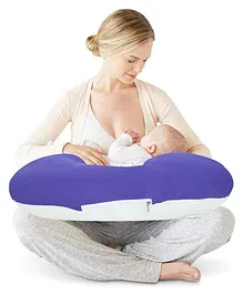 Get It 100% Cotton Breast feeding Recron Pillow Removable Cover with Zip Buckle Adjust Nursing - Purple Beige