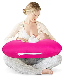 Get It 100% Cotton Breast Feeding Recron Pillow Removable Cover wIth Zip Buckle Adjust Nursing - Full Pink