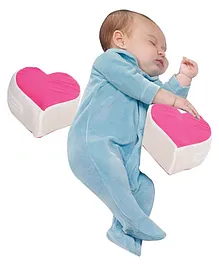 Get It Double Heart Shape Anti Roll Baby Side Pillow - Pink