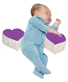 Get It Double Heart Shape Anti Roll Baby Side Pillow - Purple