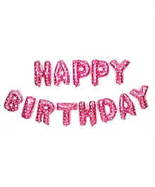 Syga Happy Birthday Foil Balloons Pink - Pack of 13