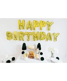 Syga Happy Birthday Foil Balloons Golden - Pack of 16