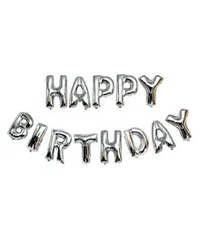 Syga Happy Birthday Foil Balloons Silver - Pack of 16