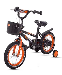 Babyee Bicycle With Side Support Wheels Orange - 12 inches