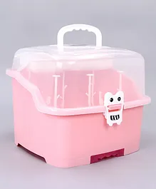 Babyhug 2 in 1 Bottle Drying Rack with Storage Box - Pink (Print May Vary)