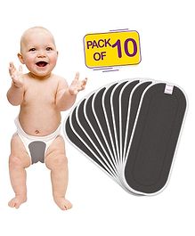 Bembika Cotton Bamboo Charcoal Nappy Inserts Pack of 10 - Grey