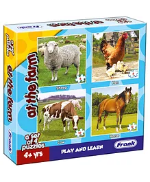 Frank At The Farm Jigsaw Puzzle Multicolour Set of 4 - 36 Pieces 