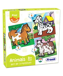 Frank Play And Learn Animals Jigsaw Puzzle Set of 3 - 15 Pieces