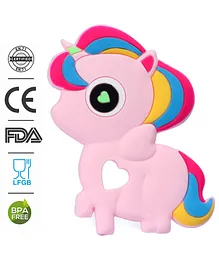 Babyhug Unicorn Shaped 100% Silicone Teether - Pink