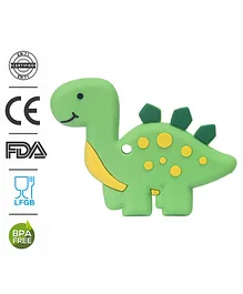 Babyhug 100% Silicone Teether Dinosaur Print - Green