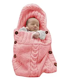 Babymoon Knit Organic Kids Baby Swaddle Wrap Sleeping Bag - Peach