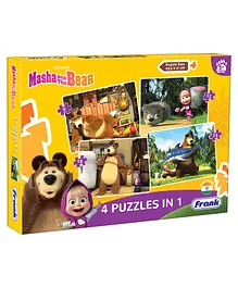 Frank Masha And the Bear Jigsaw Puzzle Multicolour Set of 4 - 63 Pieces 