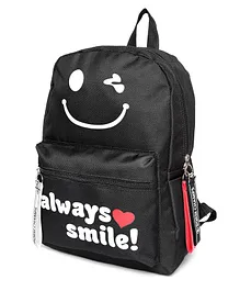 Kids On Board Always Smile Print School Bag - Black