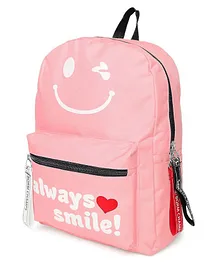 Kids On Board Always Smile Print School Bag - Pink