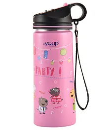 Youp Stainless Steel Water Bottle Peppa Pig Print Pink HYOWER- 750 ml