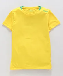 KASGO Half Sleeves Solid Tee - Yellow