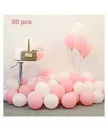 Balloon Junction Pastel Color Balloons Blush Pink and White - 50 Pieces
