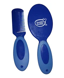 Buddsbuddy Premium Natural Baby Brush & Comb Set - Blue