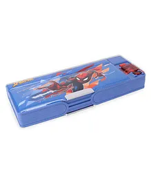 Marvel Spider Man Dual Compartment Magnetic Pencil Box - Blue