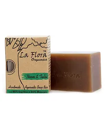 La Flora Organics Neem Tulsi Handmade Purifying Soap Bar- 100 gms