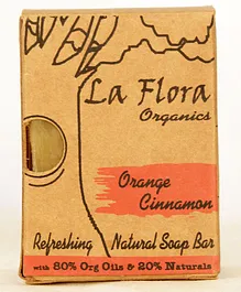 La Flora Organics Orange Cinnamon Tangy Handmade Soap Bar - 100 gm