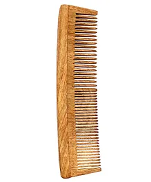La Flora Organics Neem Wood Comb With Dual Teeth - Brown