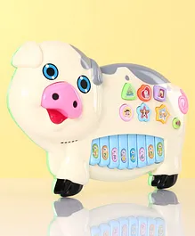 Piggy Shaped Musical Piano Toy - Grey