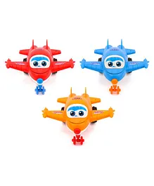 Zest 4 Toyz Deformation Airplane Transformer Pack of 3 - Red Orange & Blue