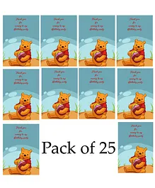 Funcart Pooh Birthday Party Thank You Cards Blue - Pack of 25