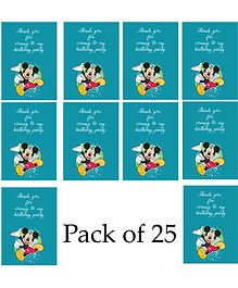 Funcart Mickey Mouse Birthday Party Thank You Cards Teal - Pack of 25