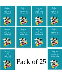 Funcart Mickey Mouse Birthday Party Thank You Cards Teal - Pack of 25