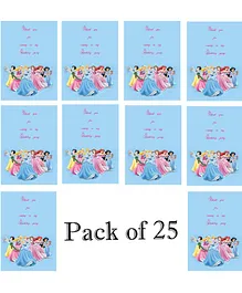 Funcart Disney Princess Birthday Party Thank You Cards Blue - Pack of 25